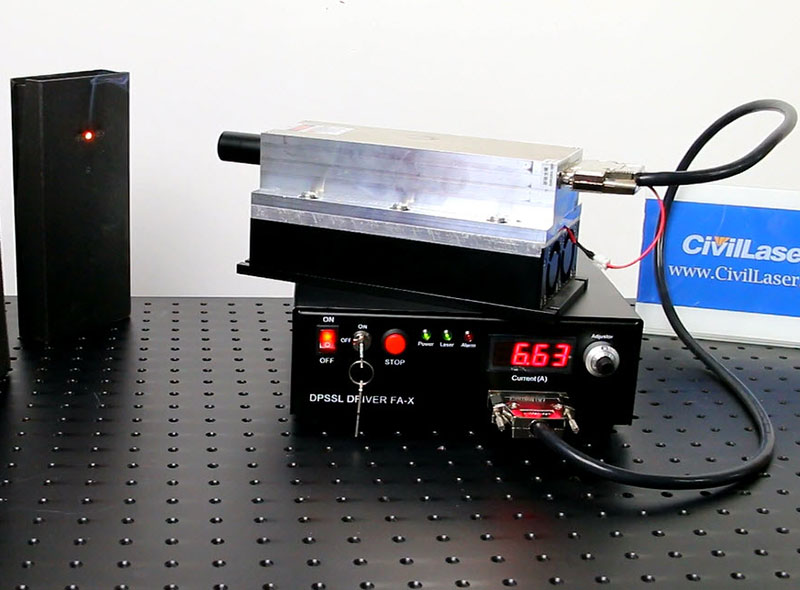 1064nm 8000mW IR Diode Pumped Laser High Power DPSS Laser System